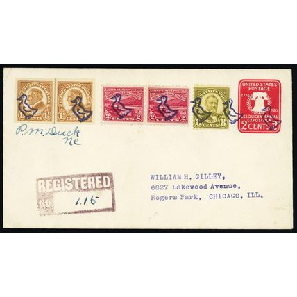 Duck, N.C. Fancy Cancel Cover - 7 Bold Strikes - Stuart Katz
