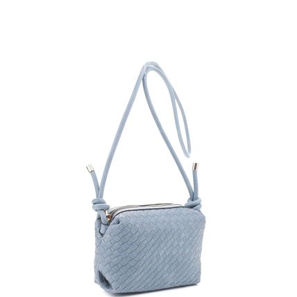 Braid Texture Zipper Crossbody Bag