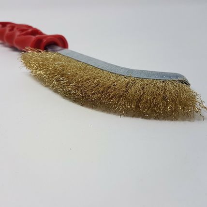 BBQ Italian Made Wire Brush Brass Coated Hand Cleaning Tool Grill Barbecues Oven