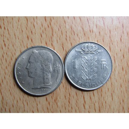 Belgium 1971 1 Franc Belgique (French Text) Coin