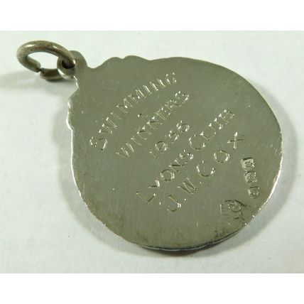 Vintage Confectionery Allied Trades Sports Assc Albert Chain Fob Medal Swimming
