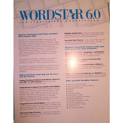 Wordstar Press Kit, 1990 - Brochure and promo literature