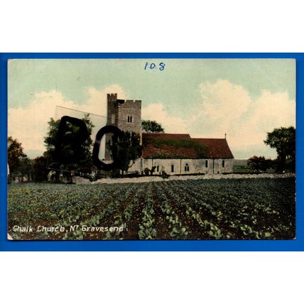 Postcard Church Chalk Gravesend Kent Nr Thong Shorne Higham Strood