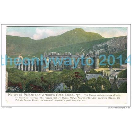 HOLYROOD PALACE & ARTHURS SEAT, EDINBURGH, SCOTLAND, c1910/20s?, Postcard
