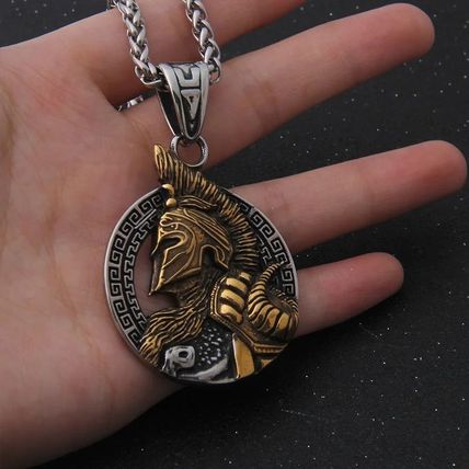 Spartan Warrior Helmet Pendant Necklace 50CM King of War Stainless Steel
