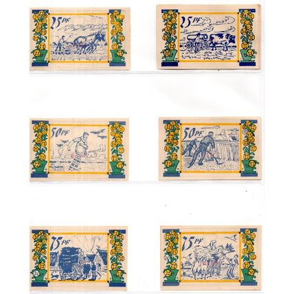 1921 Germany Seeth-Eckholt Notgeld Set of 6 Notes (1486)