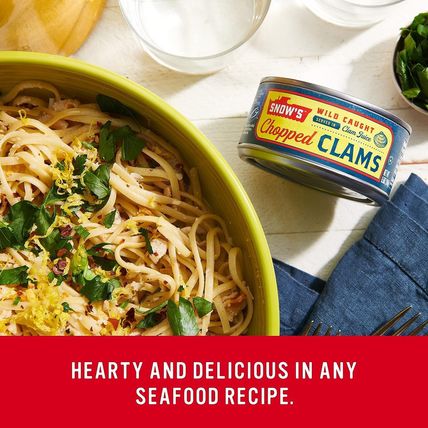 Snow'S Wild Caught Chopped Clams Canned, 6.5 Oz Can (Pack of 12) - 5G Protein pe