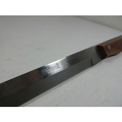 Vintage MAXAM Steel 9" Kitchen Chef's and 10.5" Slicing Knife w/ Wooden Handles