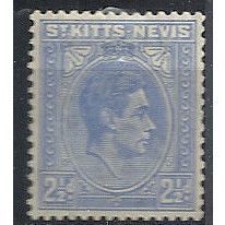 St Kitts-Nevis 1943 SG72a 2 1/2d Bright Ultramarine Mounted Mint ...
