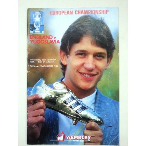 England v Yugoslavia European Championship Football Programme 12/11/1986