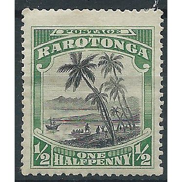 Cook Islands (Rarotonga) 1920 SG70 1/2d Black & Green Mounted Mint..