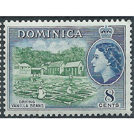 Dominica 1954 SG149 8c Deep Green & Deep Blue Mounted Mint . ..
