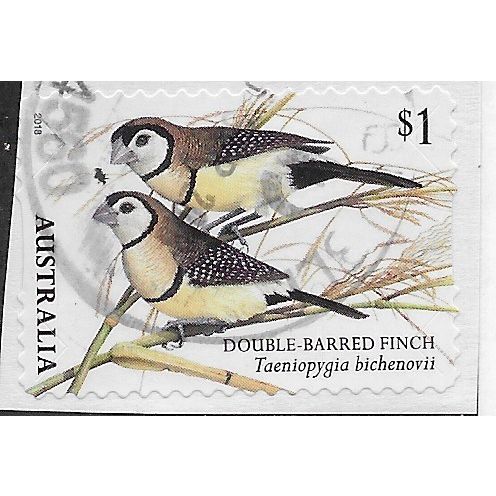 AUS 2018 $1.00 (S/A) 'BIRDS -FINCHES -DOUBLE' ON PAPER FINE USED (EBID26-008)