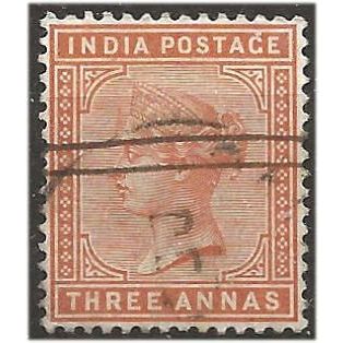 India 1890 SG94 3a Brown-Orange Good/Fine Used . .. .