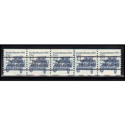 2132a 12c Stanley Steamer Fine MNH Dry Gum PNC 1/5 Line Gap X1989