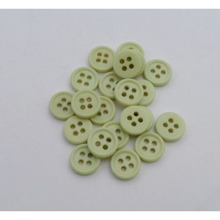 20 Light Green Shirt Buttons 11mm 1/2 Inch Resin 011