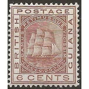 British Guiana 1882 SG173 6c Brown Wmk Crown CA Mounted Mint .
