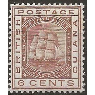 British Guiana 1882 SG173 6c Brown Wmk Crown CA Mounted Mint .