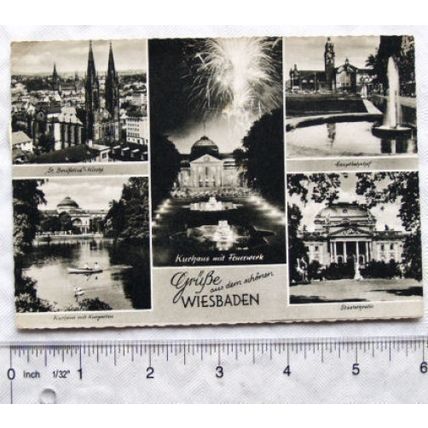 1959 postcard Wiesbaden multi-view