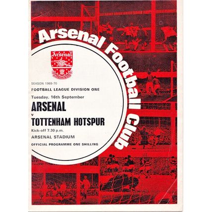 ARSENAL v TOTTENHAM HOTSPUR LEAGUE DIVISION ONE 1969/70