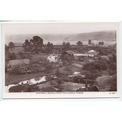 Fontmell Magna from Church Tower Nr Shaftesbury Dorset RP Postcard 424