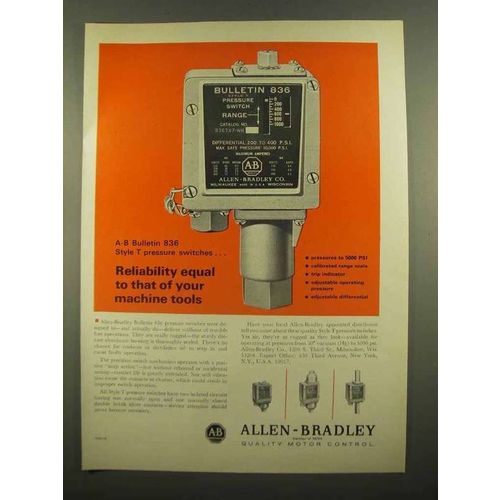 1965 Allen-Bradley 836 Style T Pressure Switches Ad