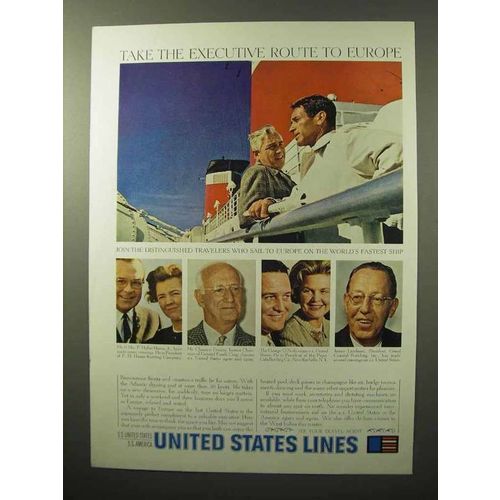 1964 United States Line Ad - Executive Route to Europe