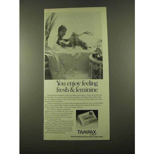 1975 Tampax Tampons Ad - Feeling Fresh & Feminine
