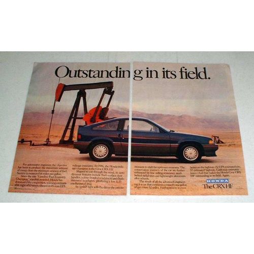 1986 Honda Civic CRX HF Car Ad - Outstanding!