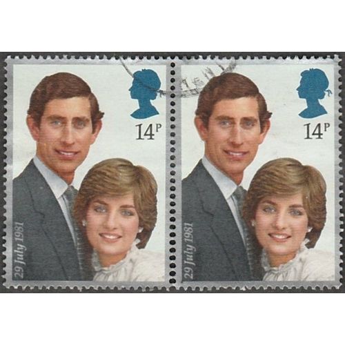 1981 Royal Wedding, Charles & Diana. 14p Value. Fine Used Pair