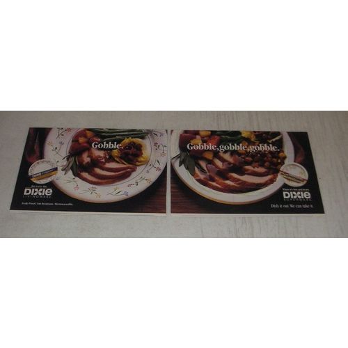 1991 Dixie Superware and Livingware plates Ad - Gobble. Gobble, gobble, gobble