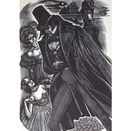 Antique Fritz Eichenberg Engraving Print Jane Eyre Bronte Art Decor Rochester