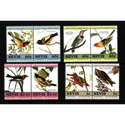 NEVIS 1985 BIRDS 2ND ISSUE SET 8 VALS U/M MINT