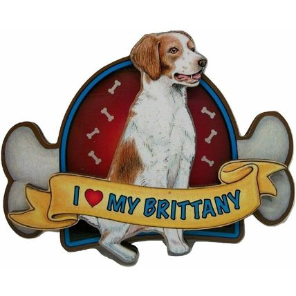 I love My Brittany Artwood Fridge Magnet