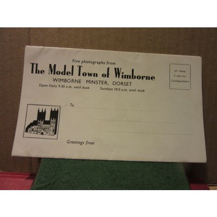 THE MODEL TOWN of WIMBORNE, WIMBORNE MINSTER, DORSET unused paper lettercard #
