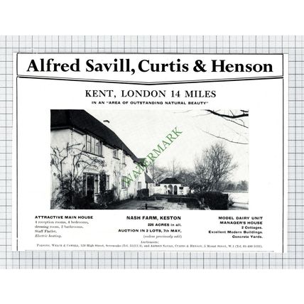 Nash Farm Keston House Sale Advert - 1969 Cutting