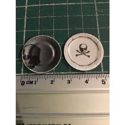 2 Skull Plates set 10 - 1:12th Dolls House Miniature