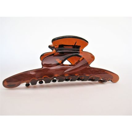 Long clear amber brown or black hair claw clip for long hair