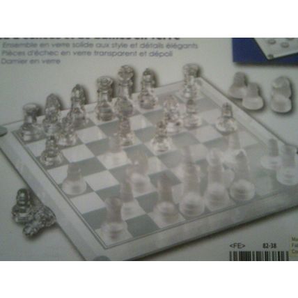 Glass chess/checkers set