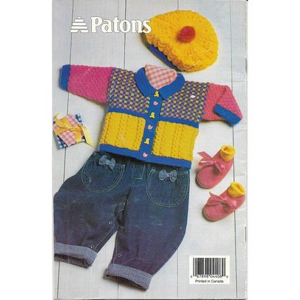 Patons Knitting Book 746 Toddler Togs Sweater Jacket Sz 6 12 18 24 M ©1997