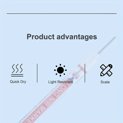Multi-colour Deep Hole Lengthened Nib Head Marker Pen Black Red Blue 3pcs