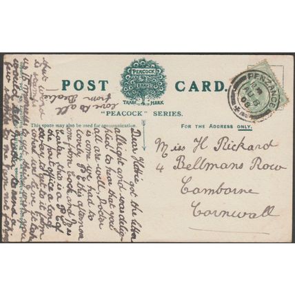 Post Office, St Mary's, Scilly Isles, 1908 - Peacock Postcard