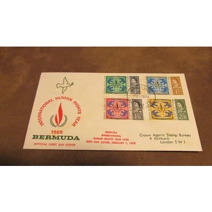 1968 Bermuda FDC Cover - International Human Rights
