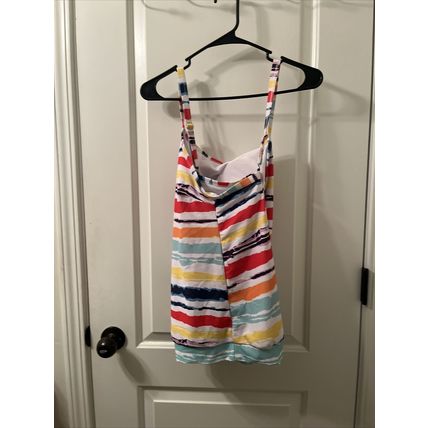 1pc Women's Graphic Swim Tankini Top Criss Cross Strap Padded Size XL