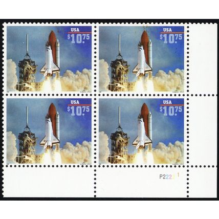 2544A, Mint VF NH $10.75 Space Shuttle Plate Block - Stuart Katz