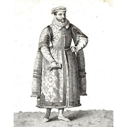 DRESSES OF EMINENT CITIZENS IN 1640 1807 Merchant ANTIQUE PRINT