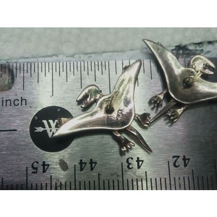 925 Sterling Silver Pterodactyl Dinosaur Ear Studs Earrings Punk Vintage Gothic
