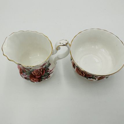 Royal Albert Cream and Sugar Set Centennial Rose Vintage Bone china vintage