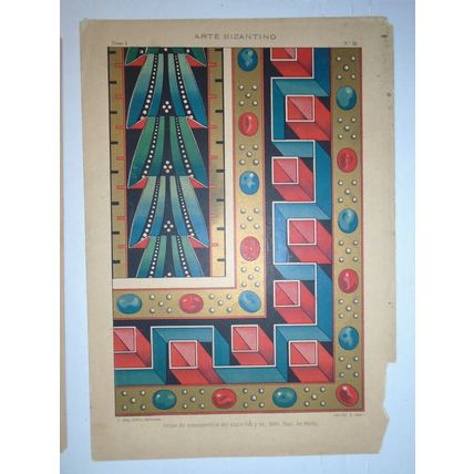 Arte Bizantino - 2 lithographs circa 1890 by J. Aleu, Barcelona.