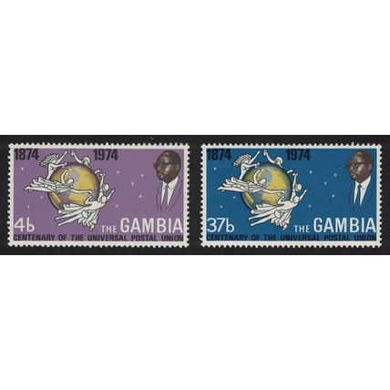 Gambia Centenary of UPU 2v 1974 MNH SG#318-319